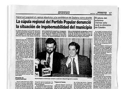 Rajoy aval en pblico la mocin de Zaplana en Benidorm con la trnsfuga